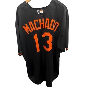 Majestic Manny Machado Baltimore Orioles Black Cool Base Jersey 3XT 3XL Tall #13